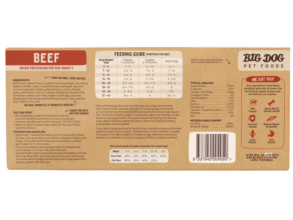 Big Dog Beef For Dogs 3kg