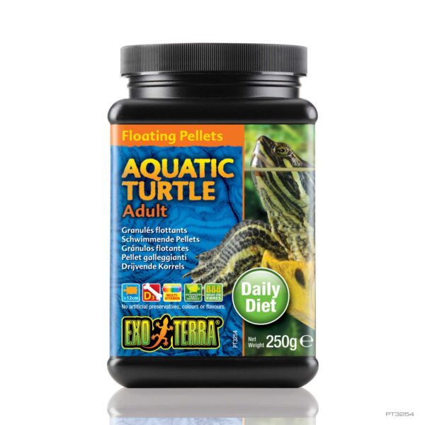 EXO TERRA  AQUATIC TURTLE FOOD ADULT FLOATING PELLETS [SZ:250GM]
