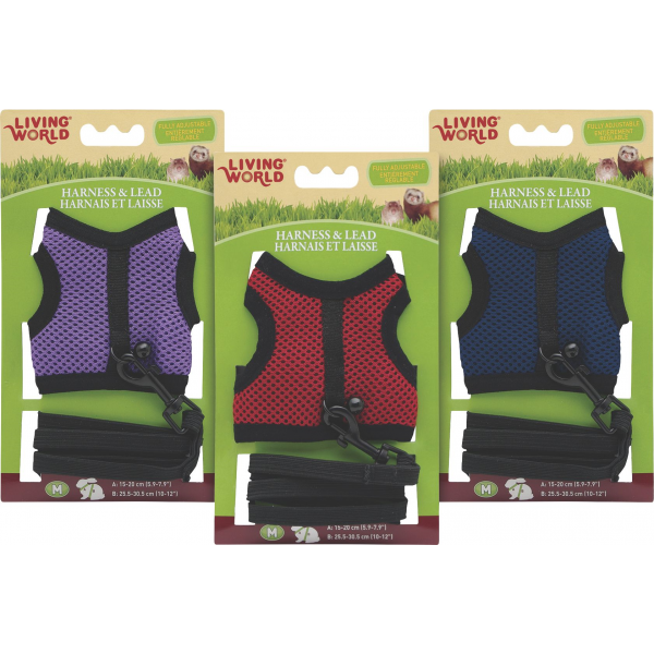 Living World Small Animal Fabric Harness/lead Med