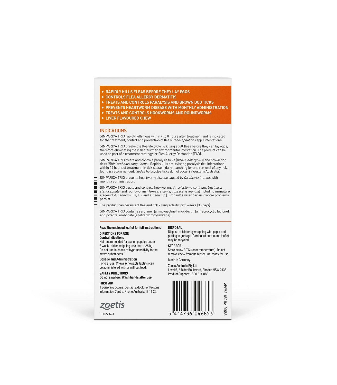 Simparica Trio 5.1-10kg [sz:3 Pack]