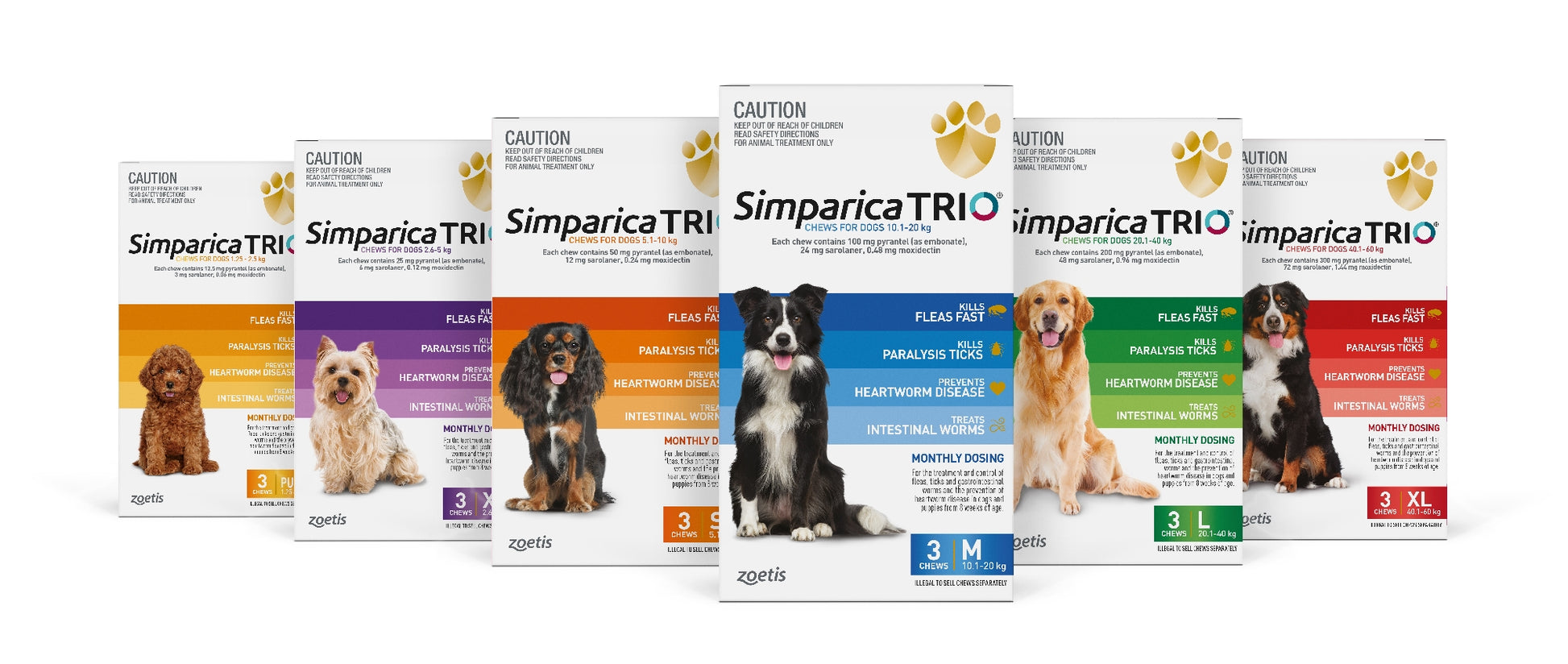 Simparica Trio 10.1kg-20kg [sz:3 Pack]