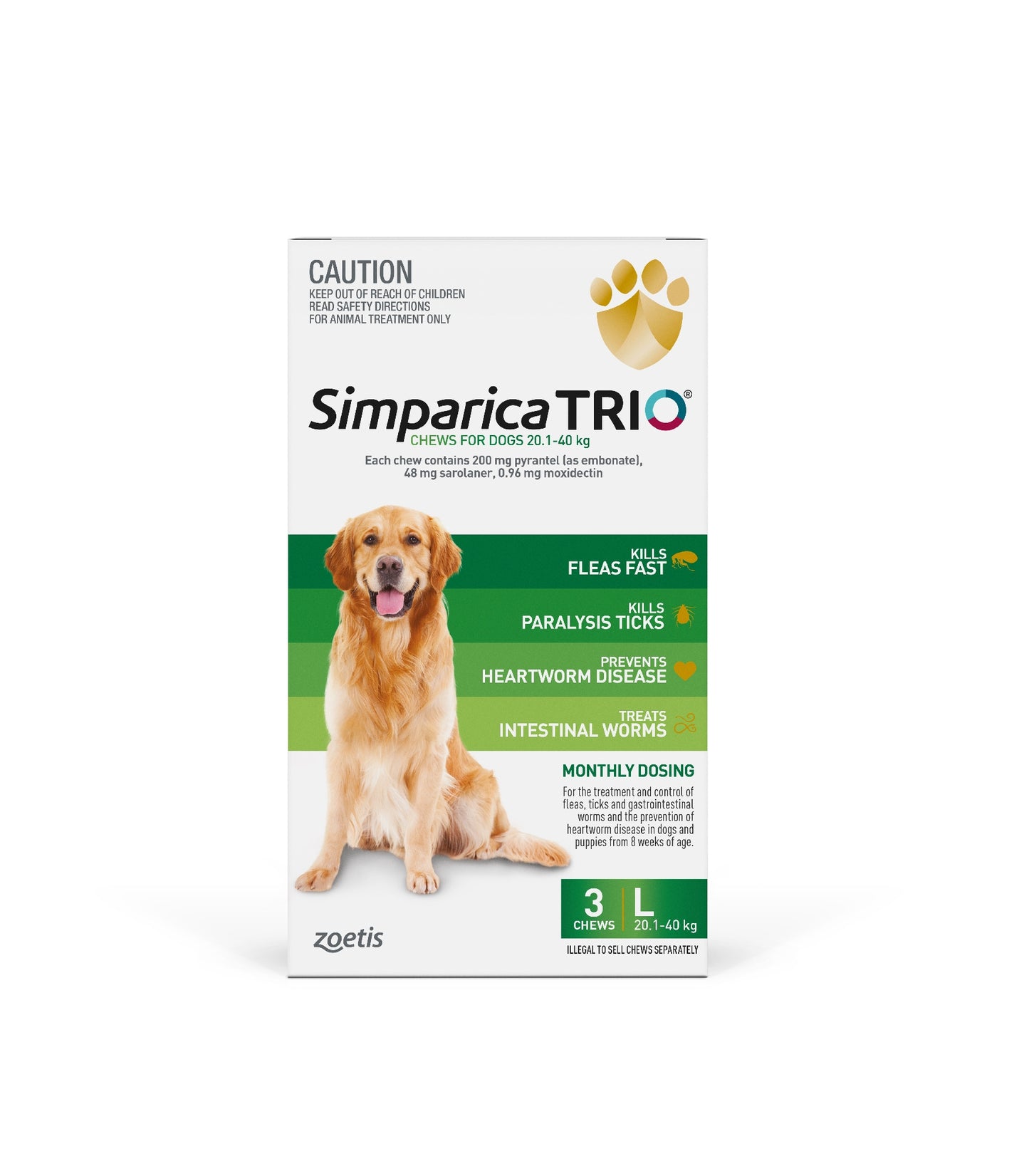 Simparica Trio 20.1-40kg [sz:3 Pack]