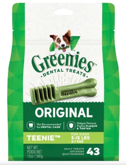 GREENIES DOG TREAT-PAK ORIGINAL TEENIE 340G