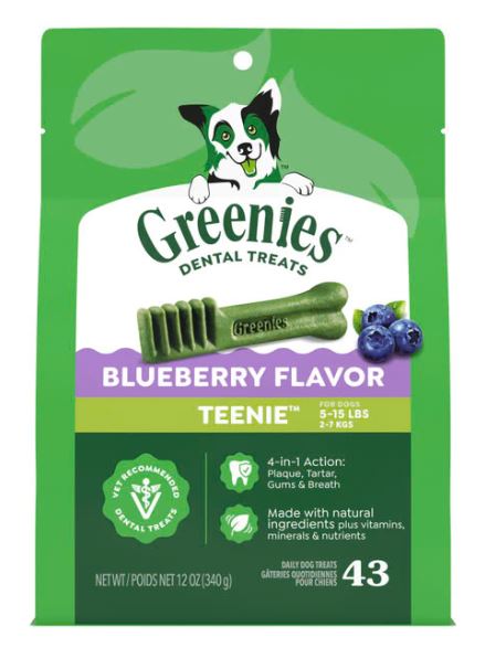 GREENIES DOG BLUEBERRY TEENIE 340G