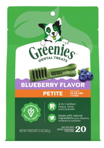 GREENIES DOG BLUEBERRY PETITE 340G
