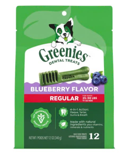 GREENIES DOG BLUEBERRY REGULAR 340G