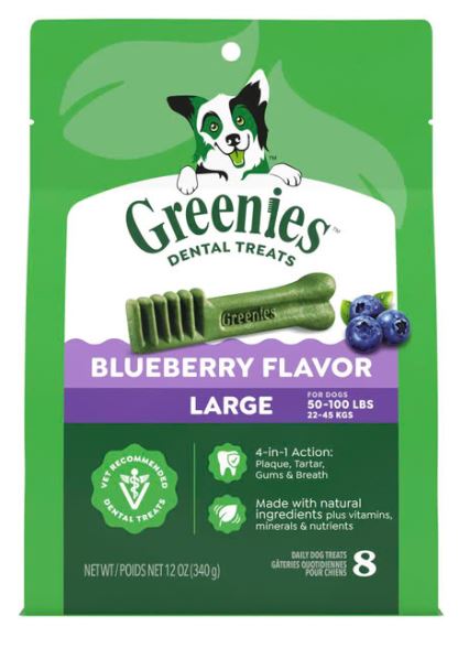 GREENIES DOG BLUEBERRY LARGE 340G