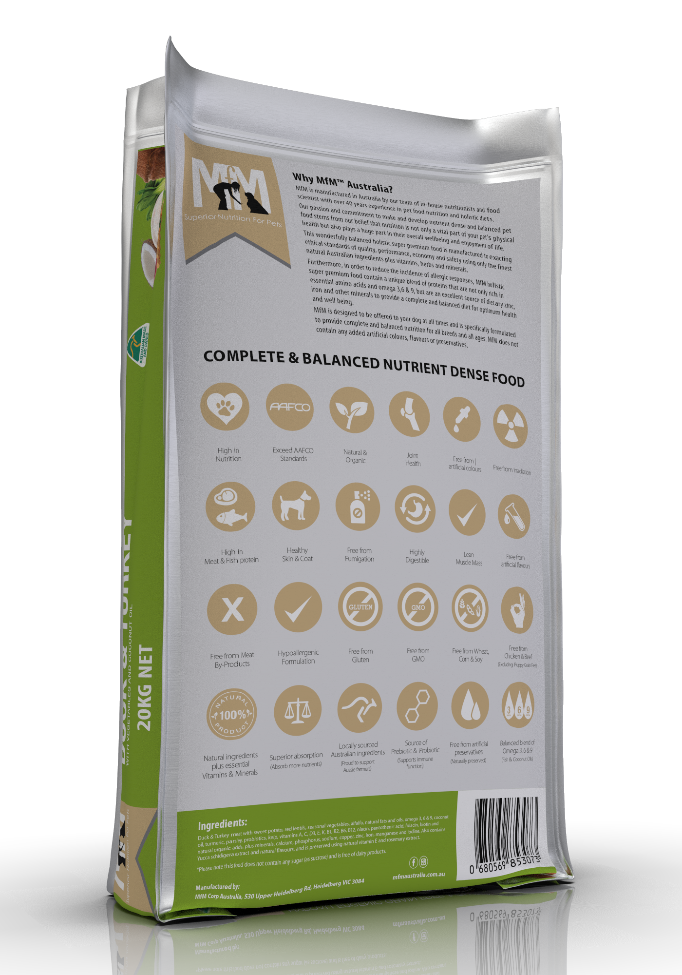 Mfm Dog Grain Free Duck & Turkey [sz:20kg]