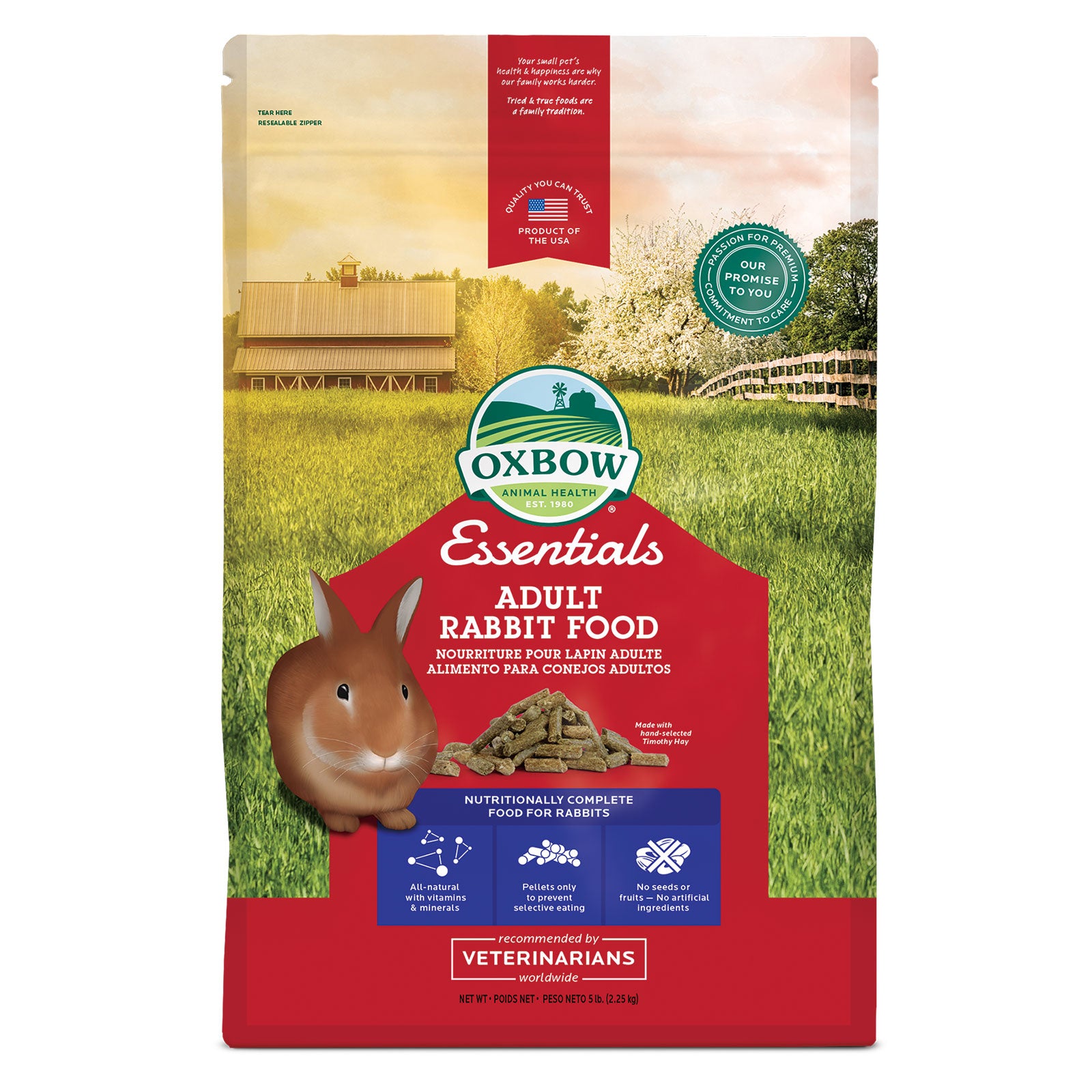 Oxbow Essential Adult Rabbit Food 2.25kg