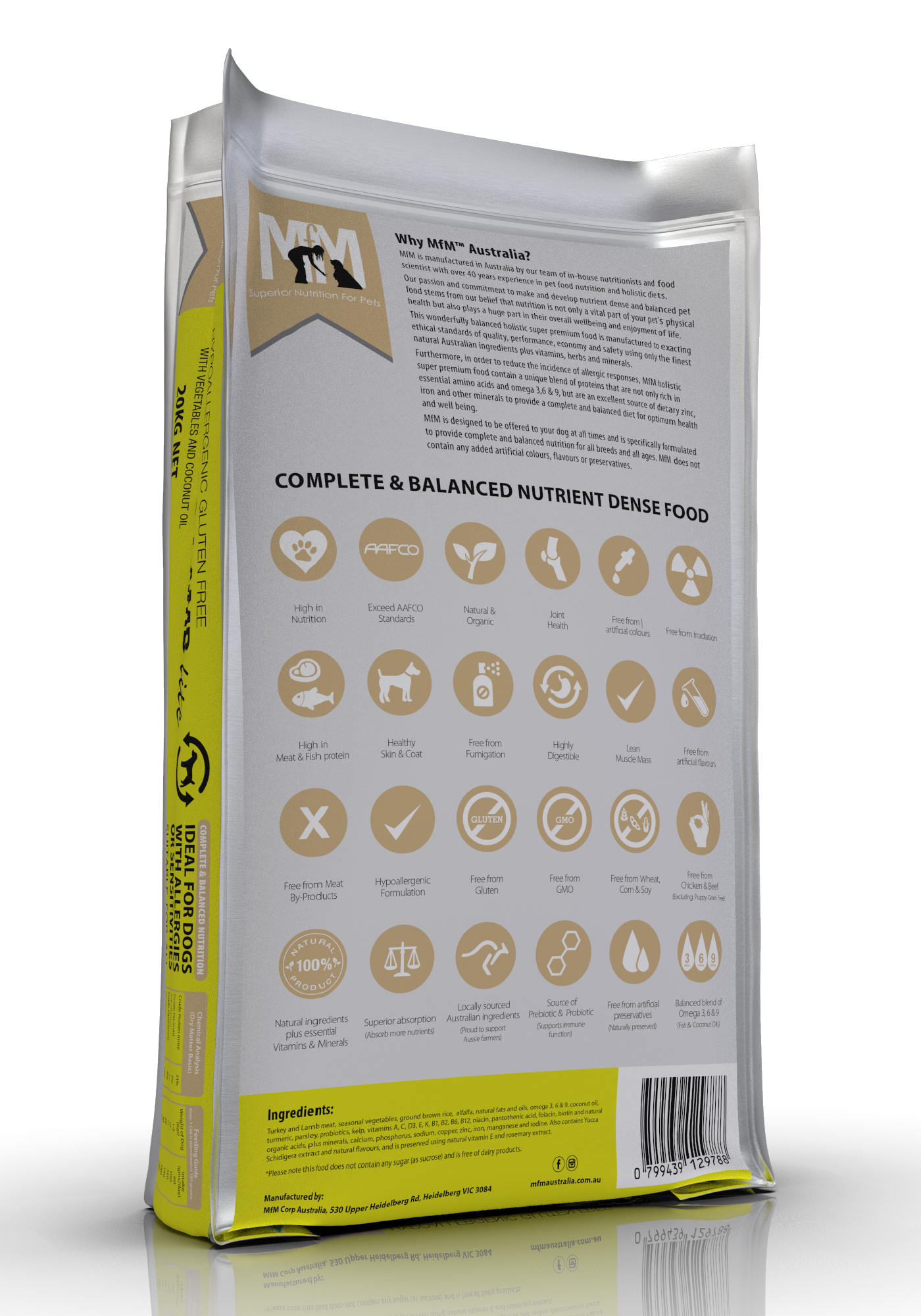 Mfm Dog Lite Turkey & Lamb [sz:20kg]
