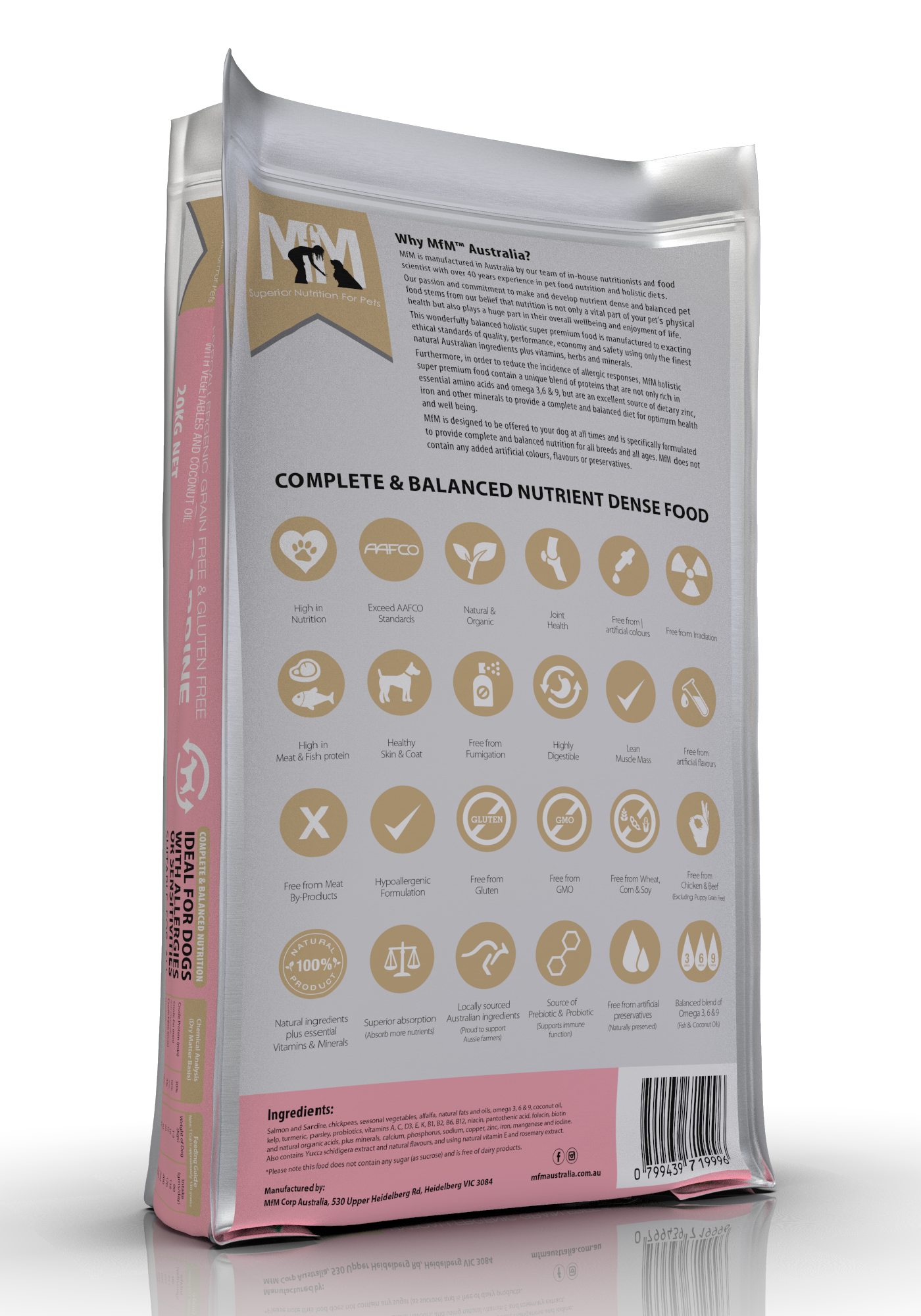 Mfm Dog Grain Free Salmon & Sardine [sz:20kg]