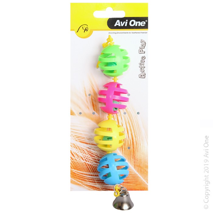 Bird Toy Geo Balls W Bell