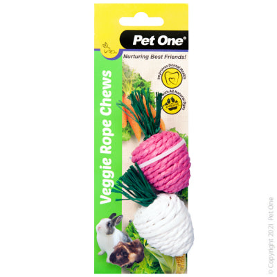 Pet One Veggie Rope Chew Raddish 2pkt