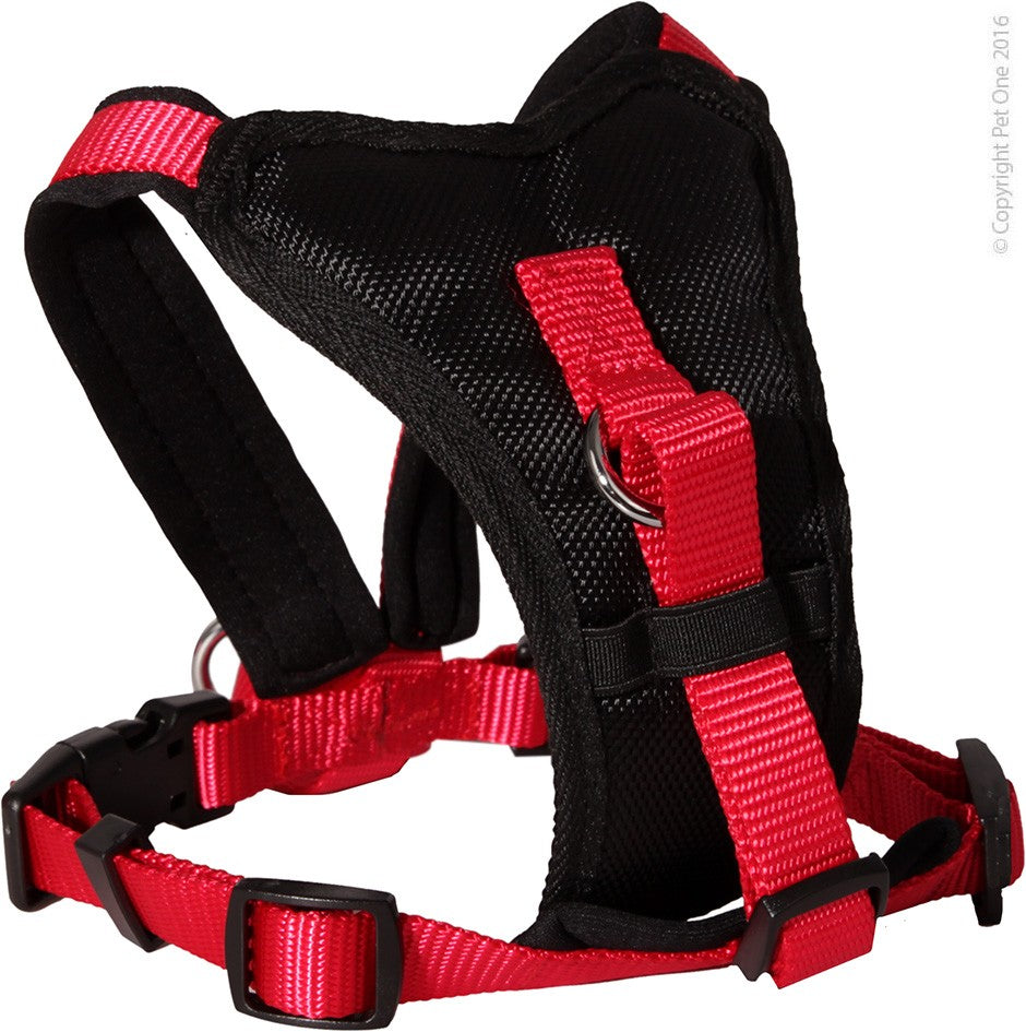 Pet One Comfy Harness Black/red [sz:38 - 46cm]