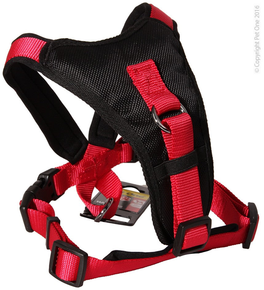 Pet One Comfy Harness Black/red [sz:46 - 56cm]