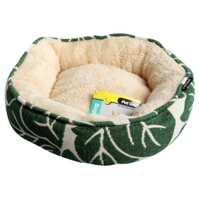 Small  Animal Round Bed 20x20x8cm Tropical Leaf