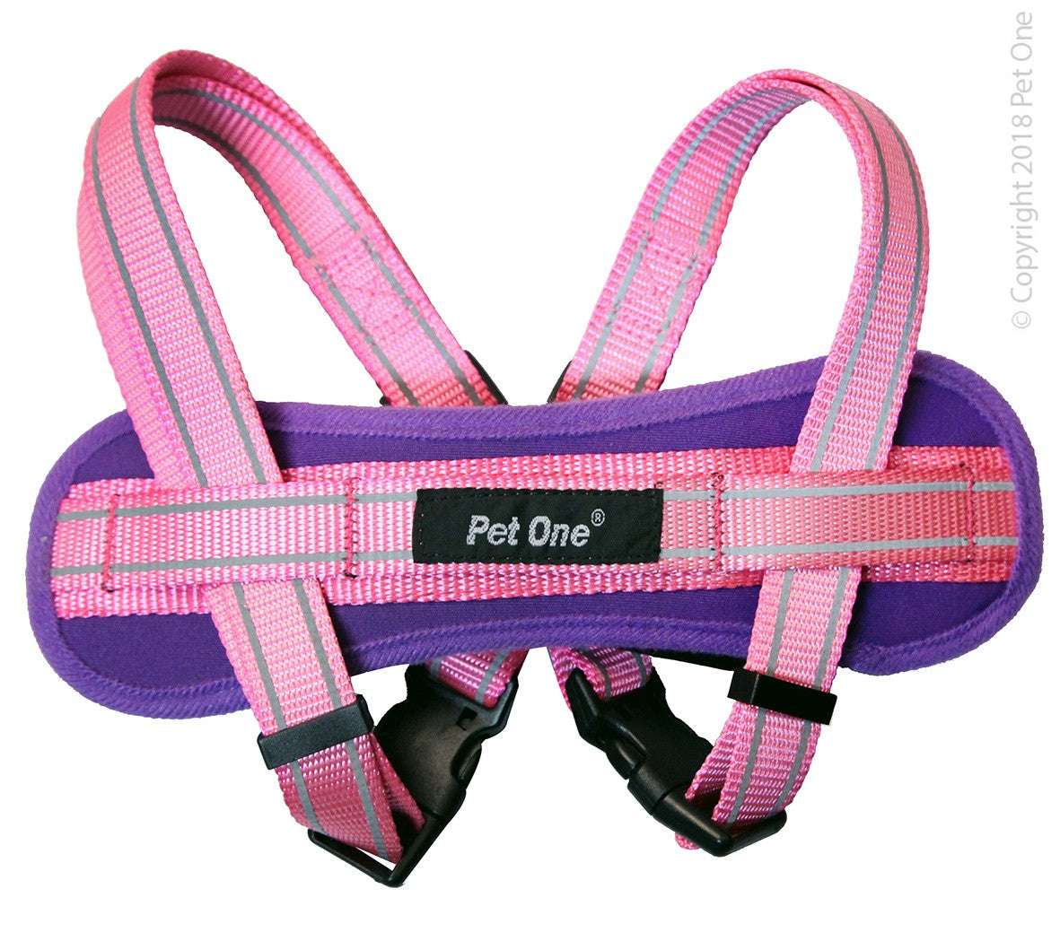 Pet One Reflective Padded Harness Purple/pink [sz:37 - 60cm]