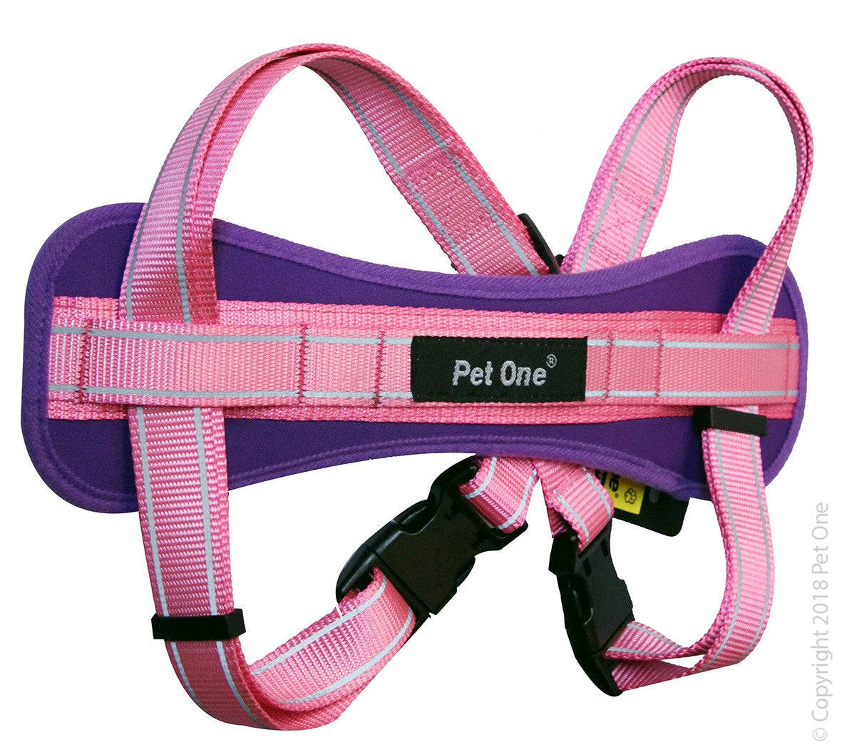 Pet One Reflective Padded Harness Purple/pink [sz:50 - 84cm]