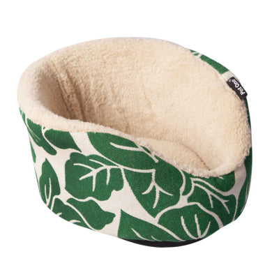 SMALL ANIMAL OVAL BED 30x25x15cm TROPICAL LEAF