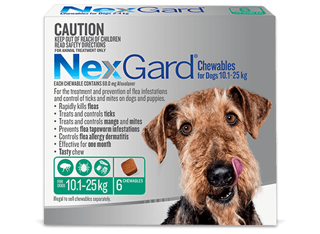 NEXGARD CHEWS LARGE GREEN 10.1-25KG [SZ:3 Pack]