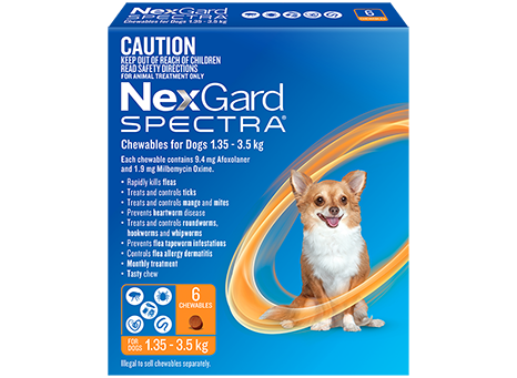 NEXGARD SPECTRA ORANGE 2-3.5KG [SZ:3 Pack]