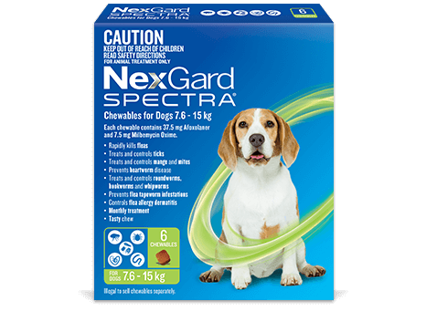 NEXGARD SPECTRA GREEN 7.6-15KG [SZ:3 Pack]
