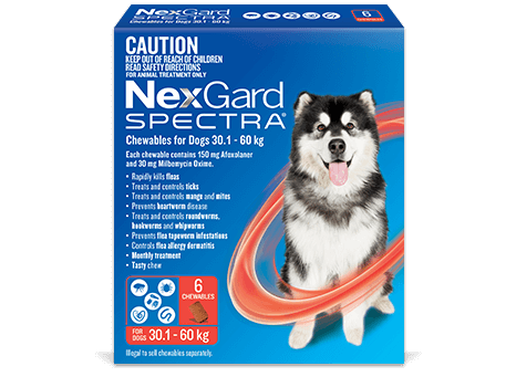 NEXGARD SPECTRA RED 30.1-60KG [SZ:3 Pack]