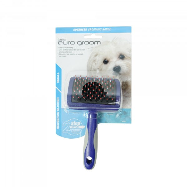 Euro Groom Dog Hedgehog Slicker Red Tip [sz:small]