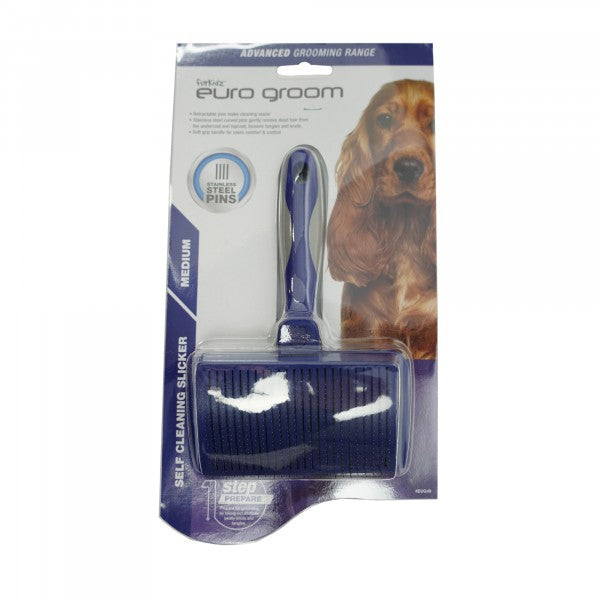 Euro Groom Self Cleaning Slicker Brush [sz:medium]