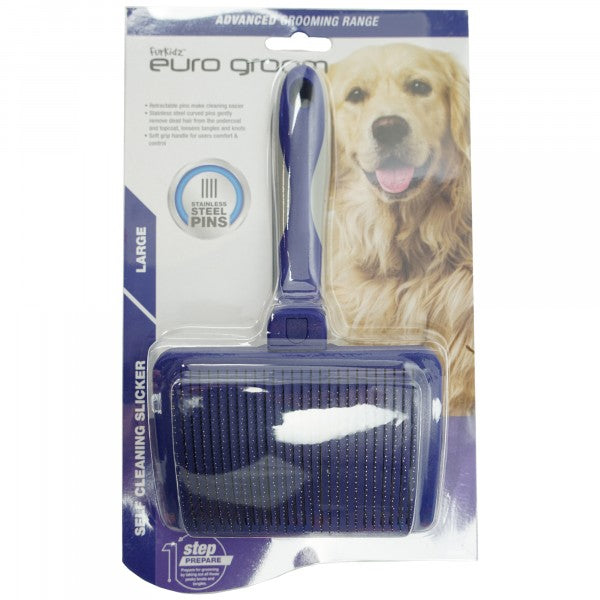Euro Groom Self Cleaning Slicker Brush [sz:medium]