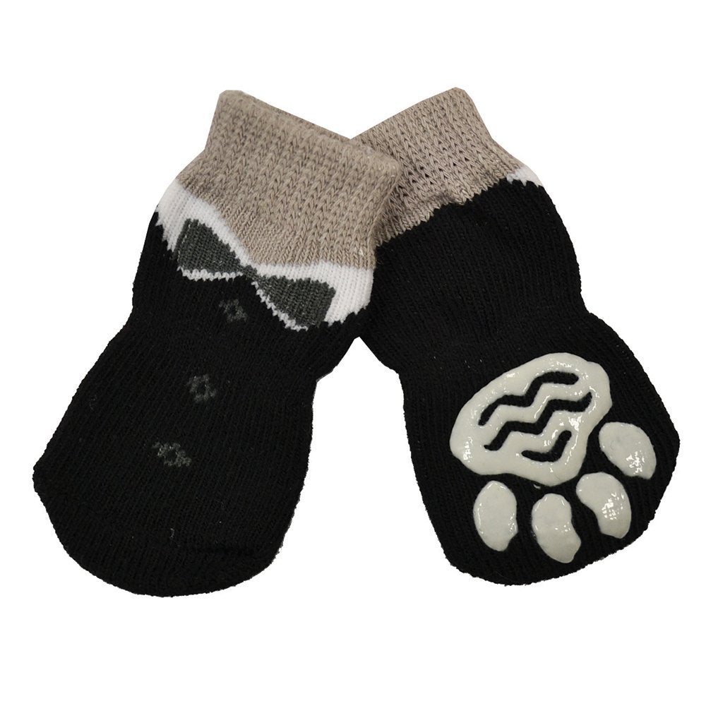 NON-SLIP PET SOCKS BLACK TUX SMALL