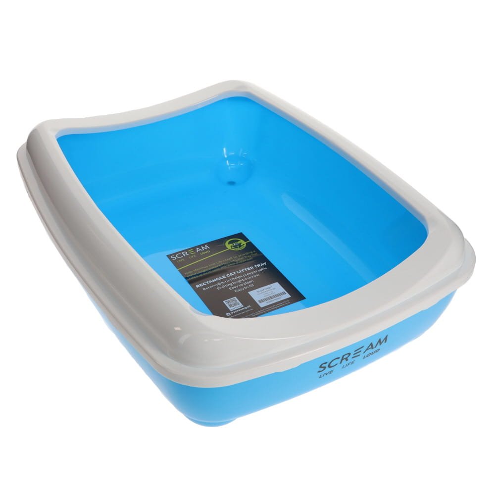 SCREAM RECTANGLE LITTER TRAY BLUE