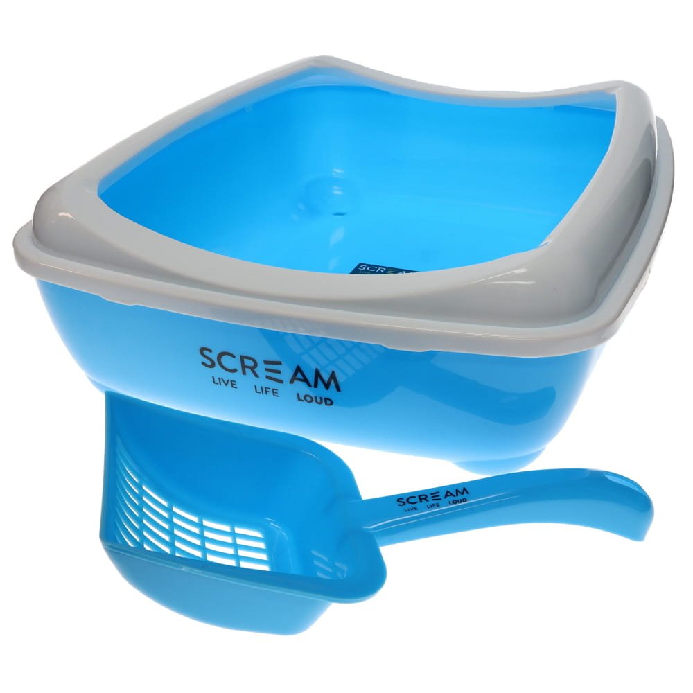 SCREAM RECTANGLE LITTER TRAY BLUE