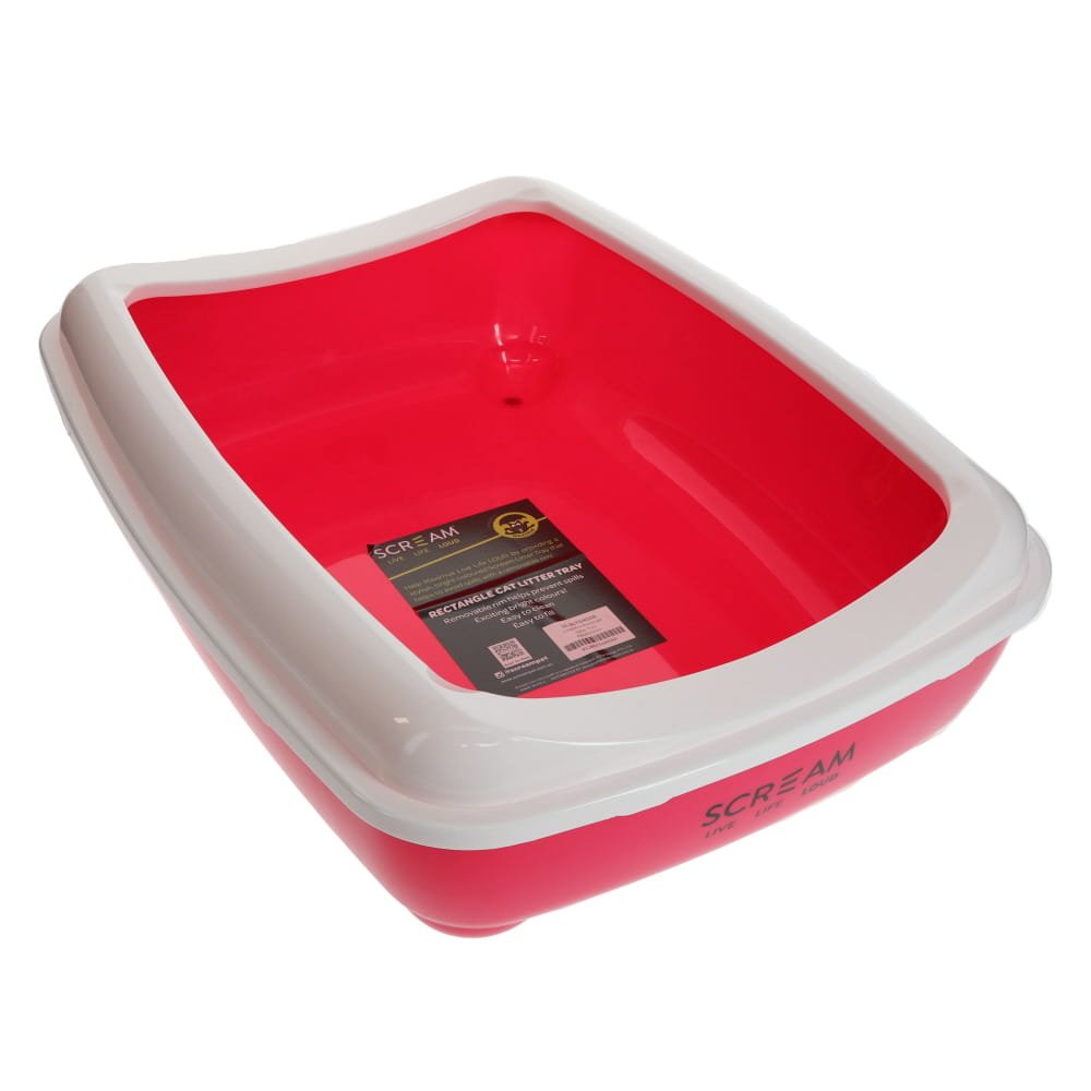 SCREAM RECTANGLE LITTER TRAY PINK
