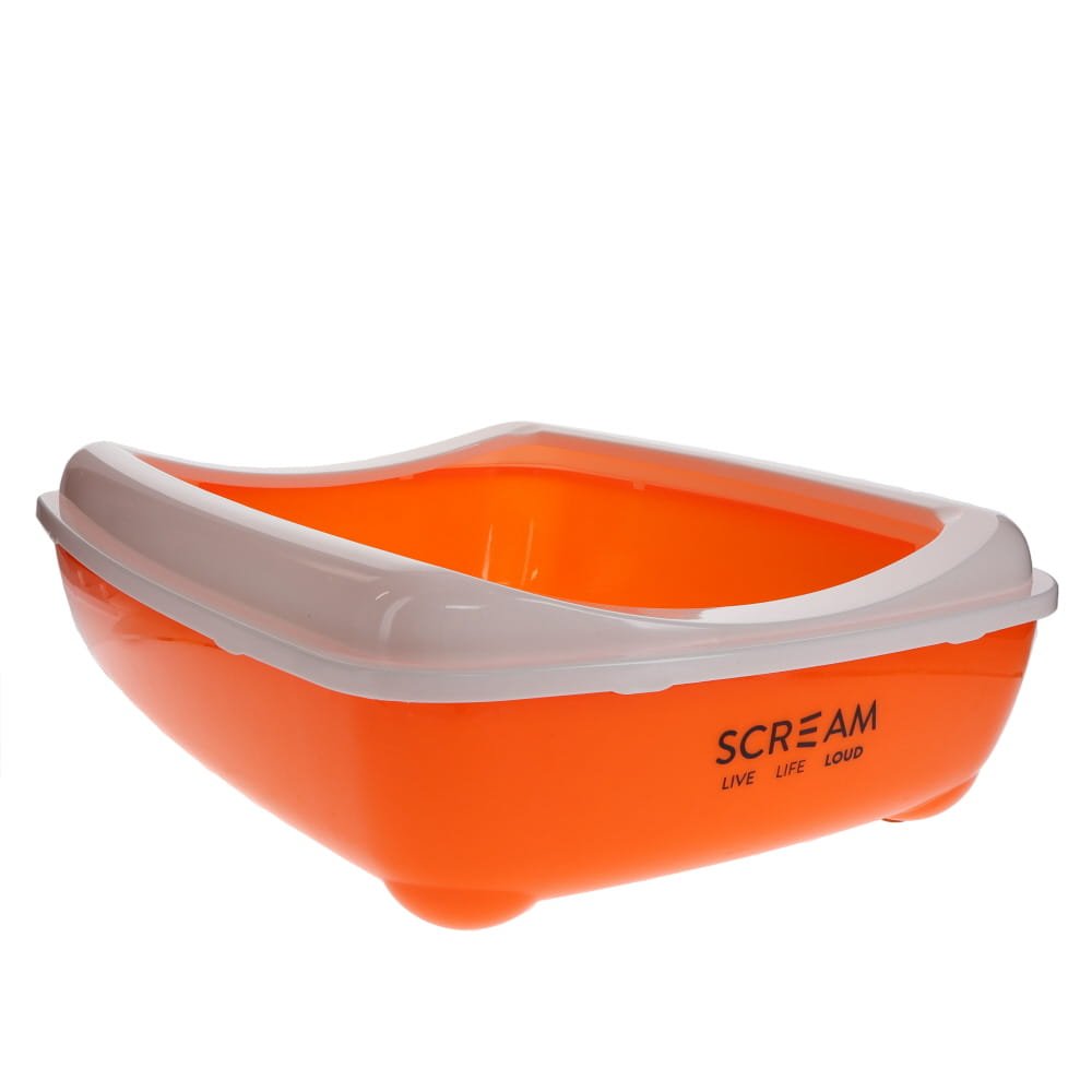 SCREAM RECTANGLE LITTER TRAY ORANGE