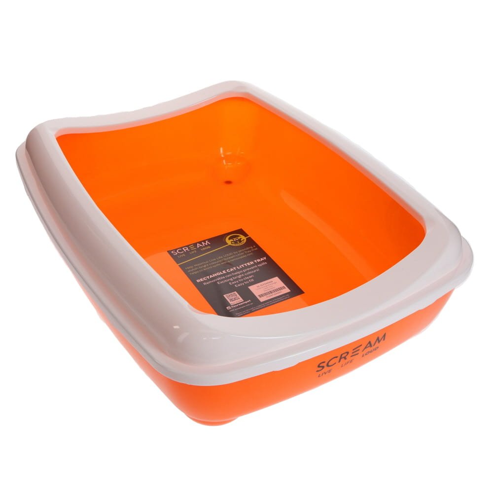 SCREAM RECTANGLE LITTER TRAY ORANGE