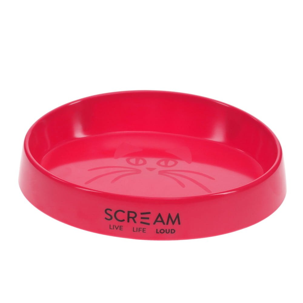 SCREAM OVAL CAT BOWL 300ML LOUD PINK