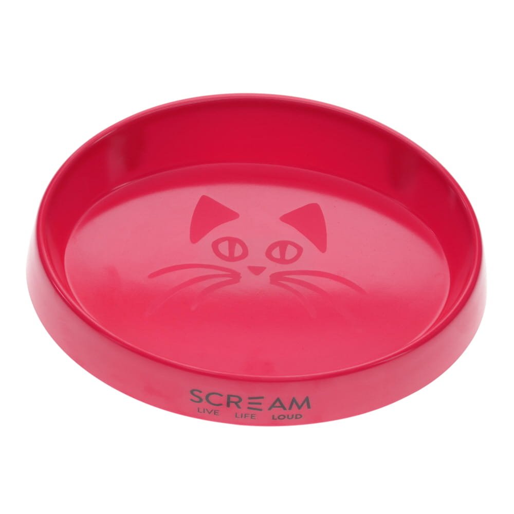 SCREAM OVAL CAT BOWL 300ML LOUD PINK