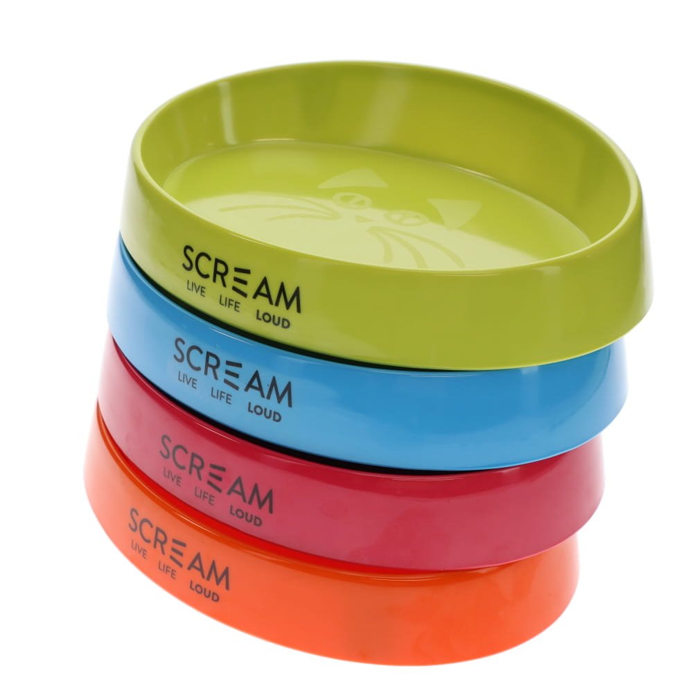 SCREAM OVAL CAT BOWL 300ML LOUD PINK