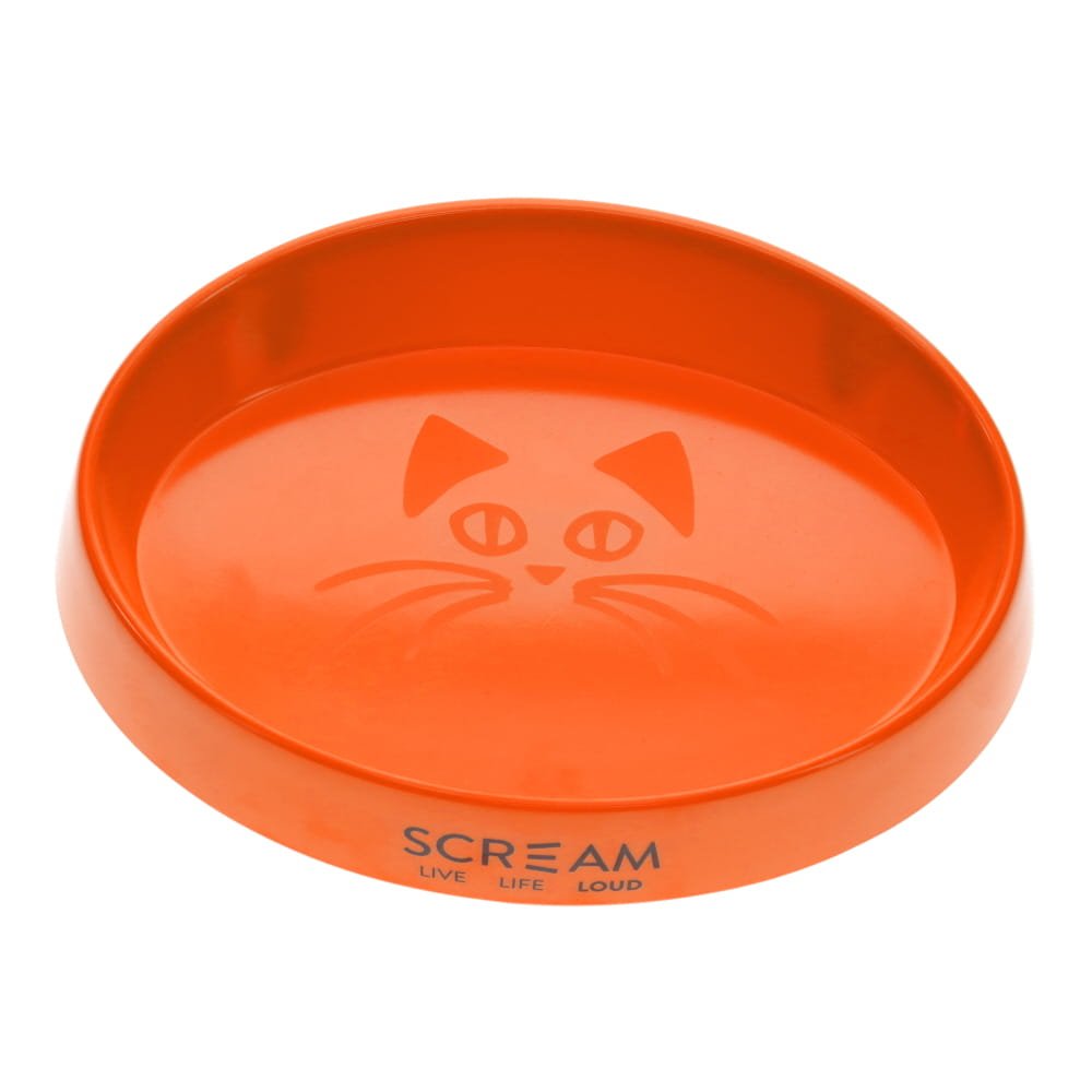 SCREAM OVAL CAT BOWL 300ML LOUD ORANGE