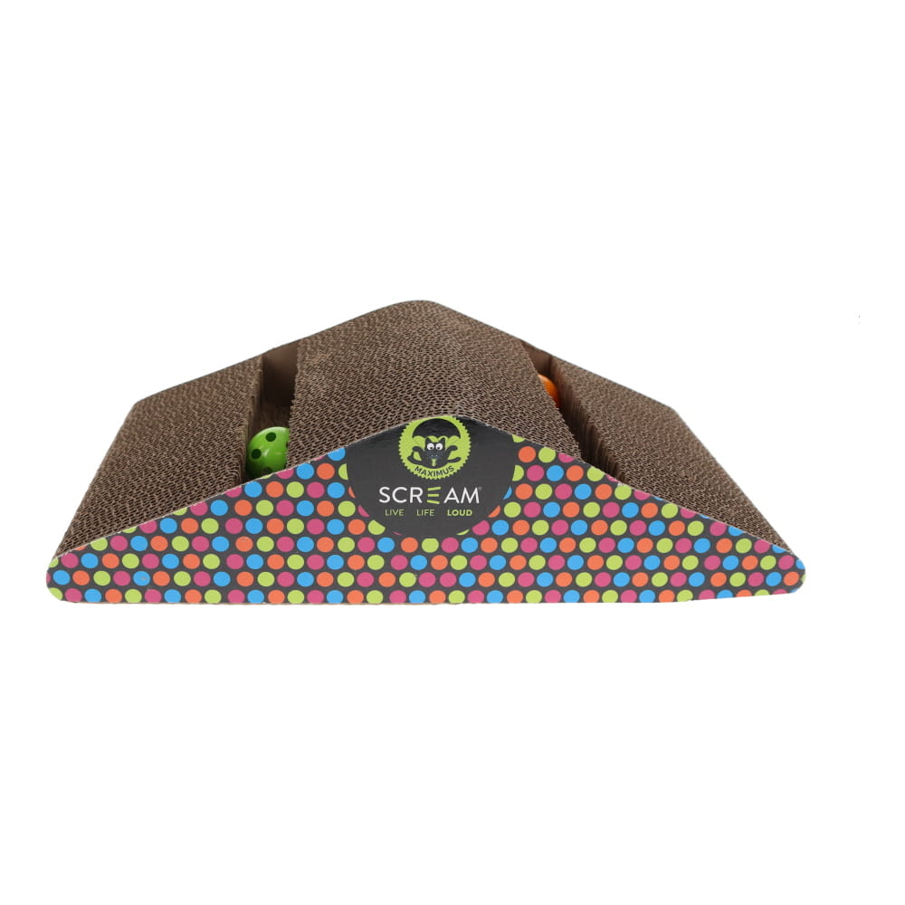 SCREAM TRIANGLE CAT SCRATCHER 39.5X10CM