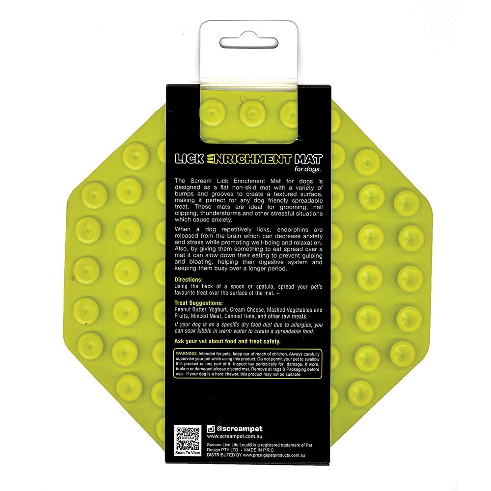 SCREAM LICK MAT OCTAGON SUCTION BASE GREEN