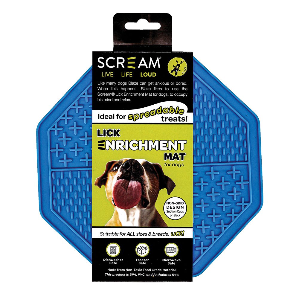 SCREAM LICK MAT OCTAGON SUCTION BASE BLUE