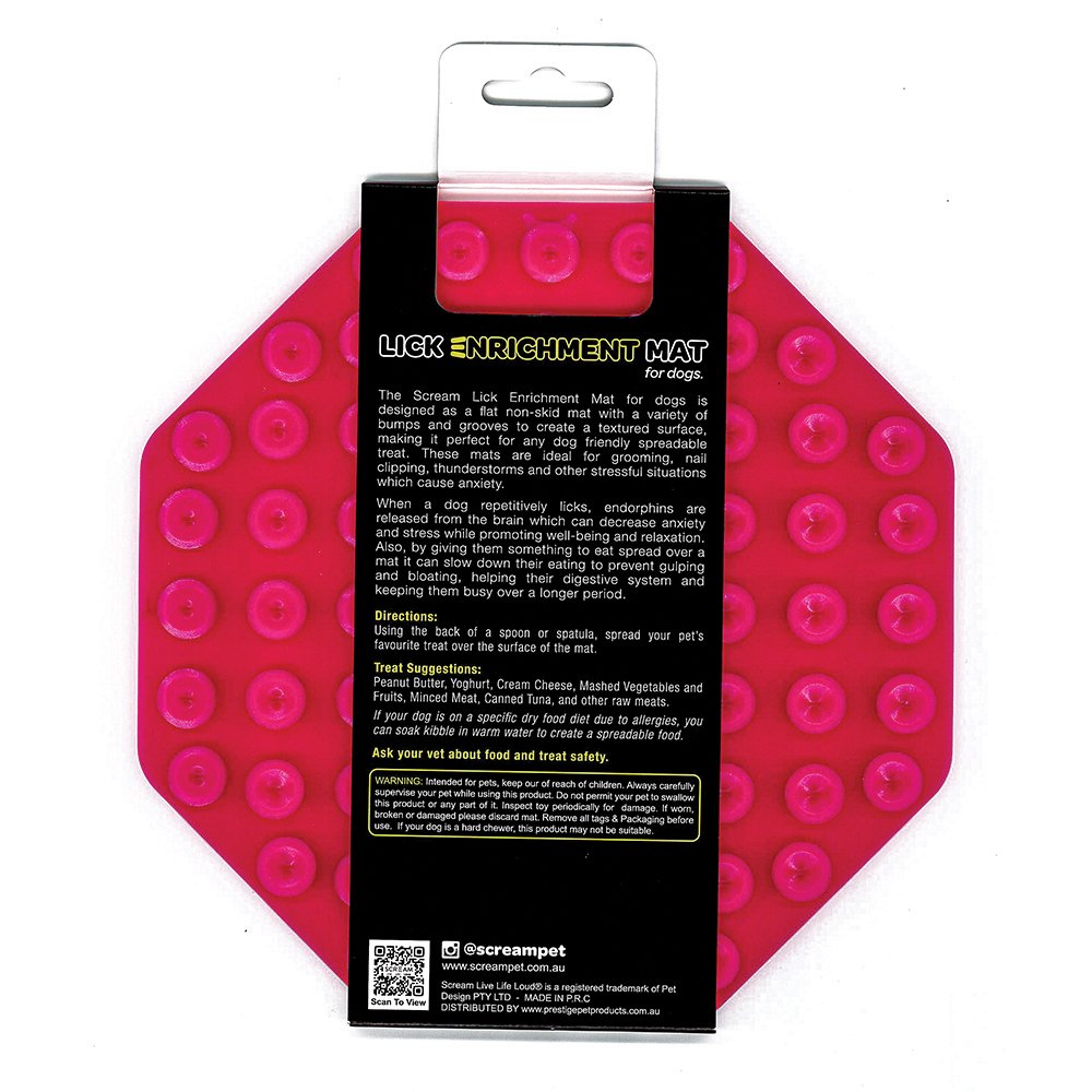 SCREAM LICK MAT OCTAGON SUCTION BASE PINK