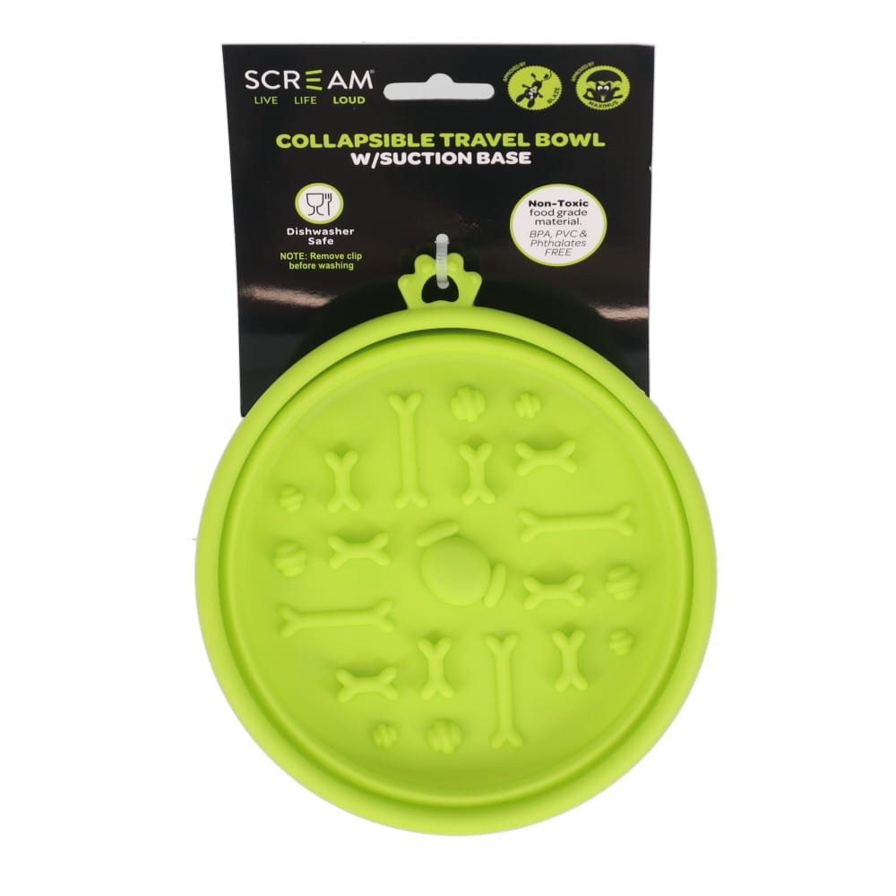 SCREAM COLLAPSIBLE TRAVELBOWL 350ML GREEN