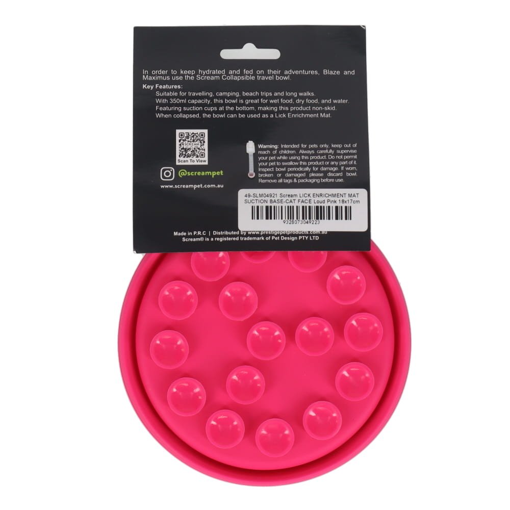SCREAM COLLAPSIBLE TRAVELBOWL 350ML PINK