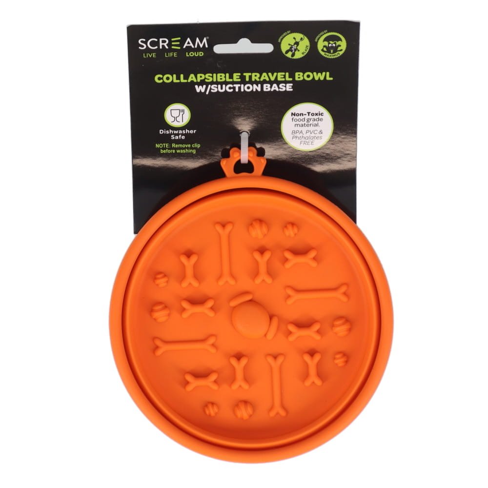 SCREAM COLLAPSIBLE TRAVELBOWL 350ML ORANGE