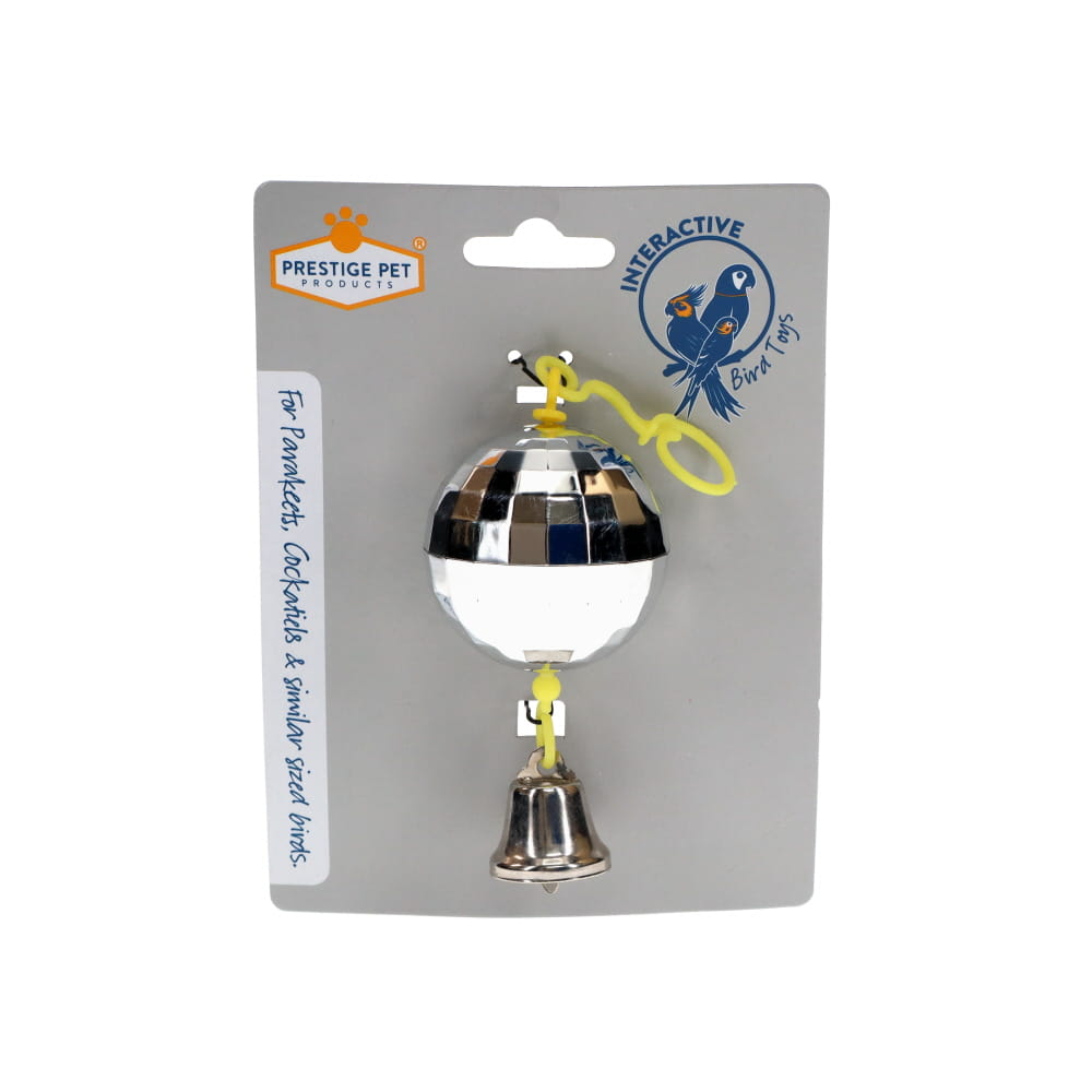 PRESTIGE INTERACTIVE BIRD TOY DISCO BALL 14CM