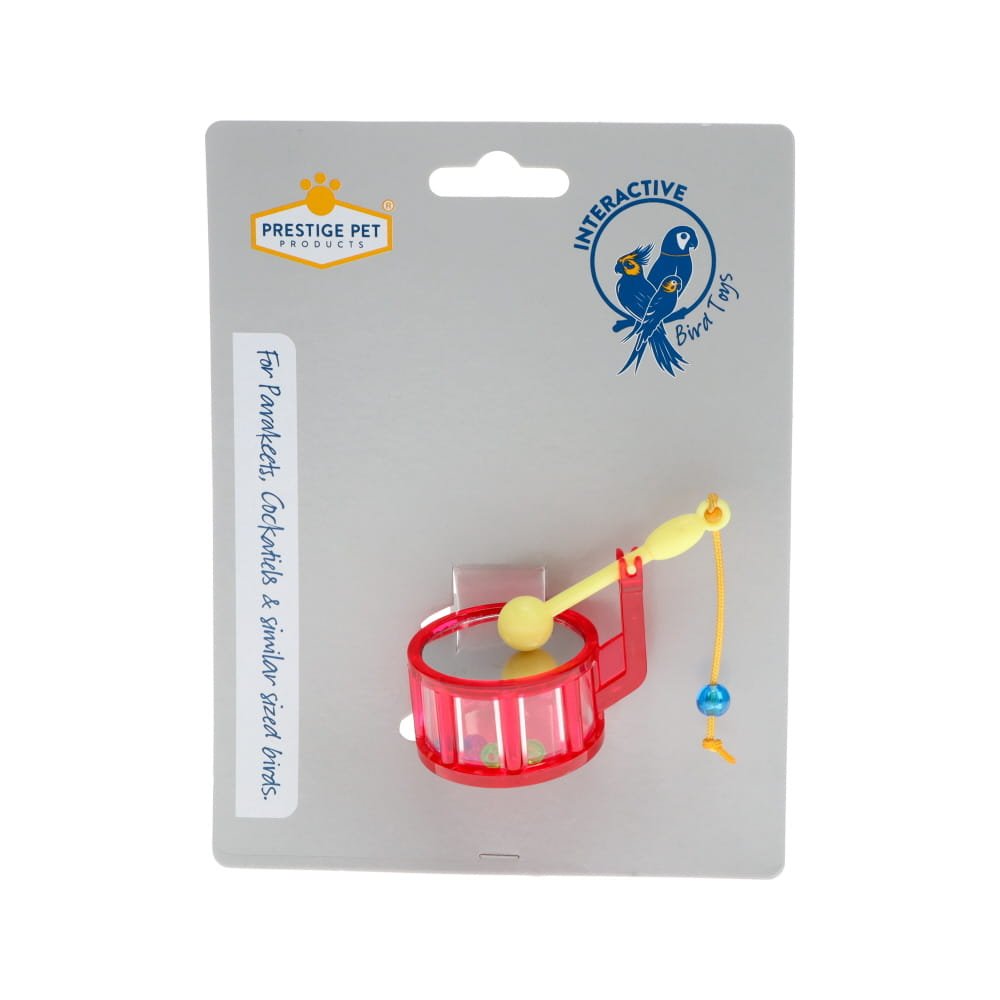 PRESTIGE INTERACTIVE BIRD TOY DRUM 8.5X7.5X5CM
