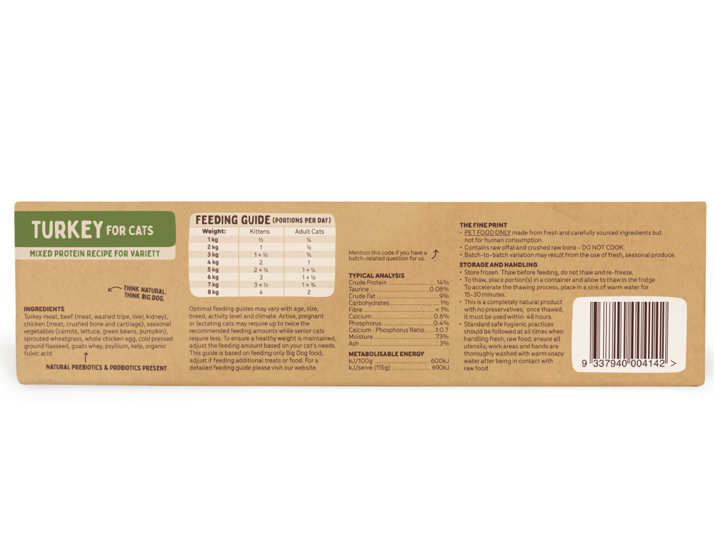 Big Dog Turkey For Cats 1.38kg